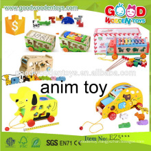 EN71 hot sale toy vehicle wooden animal toys OEM/ODM educational wooden animal toys for kids